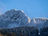 Seitenlicht an der Kampenwand Westflanke mit erstem Schnee